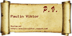 Paulin Viktor névjegykártya